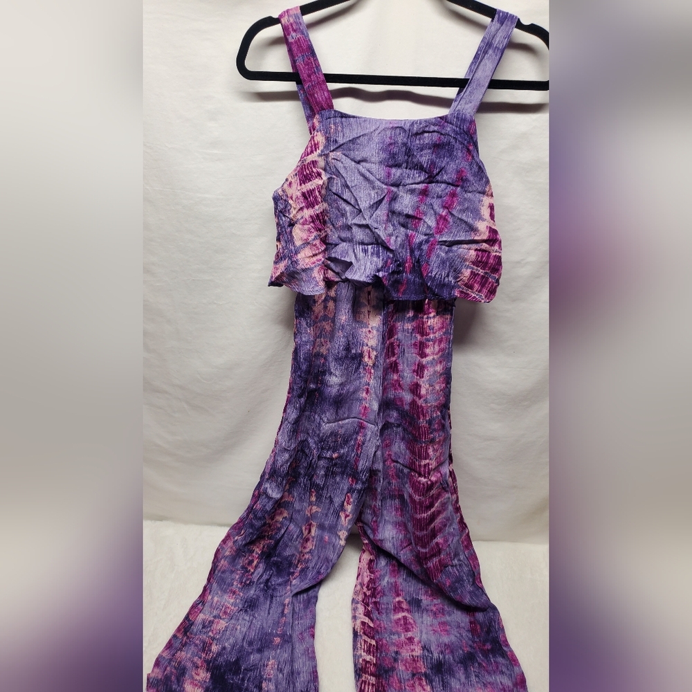 Nwot Purple and Pink Tie-Dye Jumpsuit - Picture 3 of 7